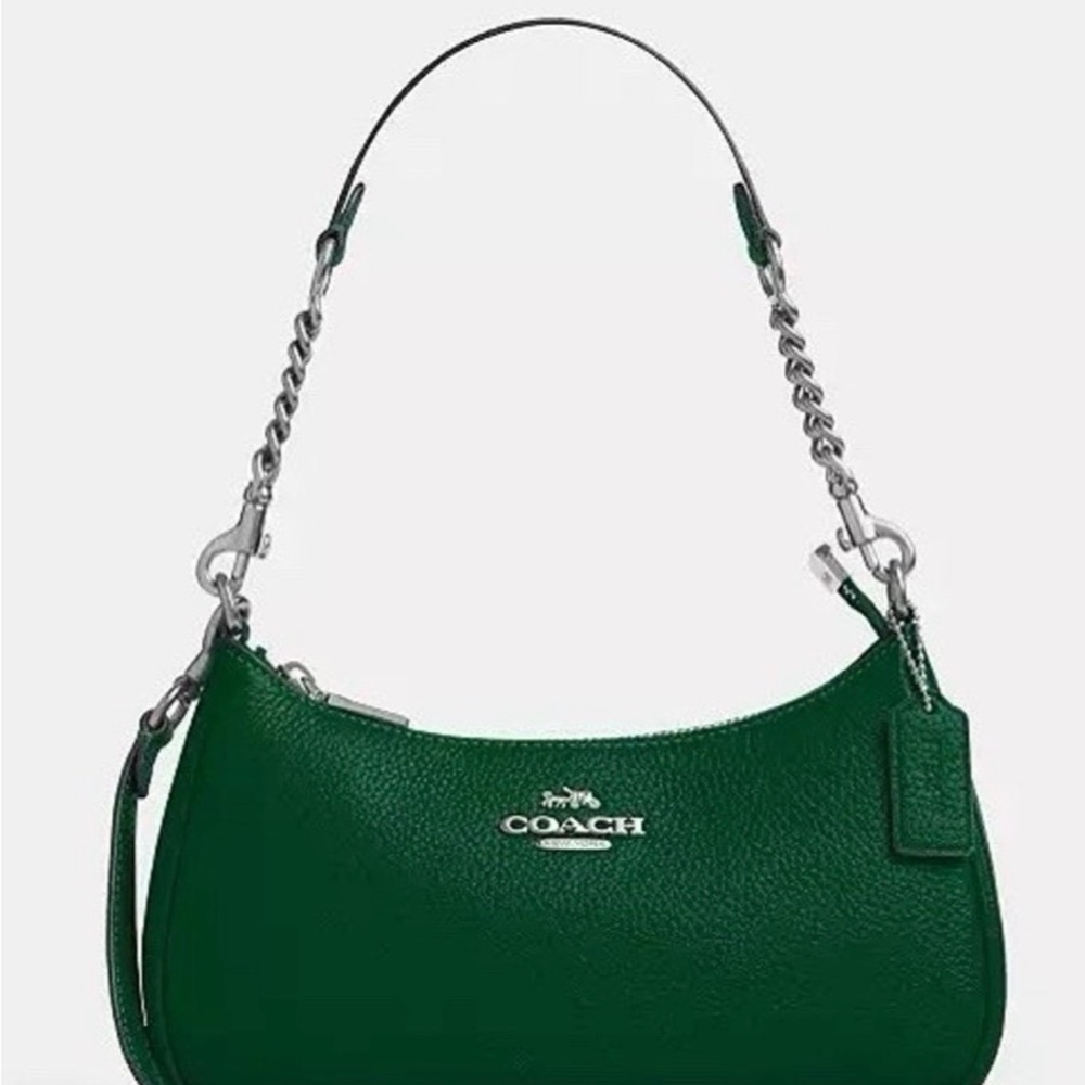 Coach Green Teri Leather Shoulder Bag